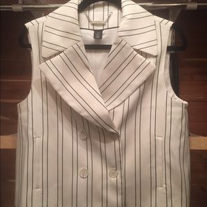 WHBM Double Breasted Stripe Vest - Sz 8